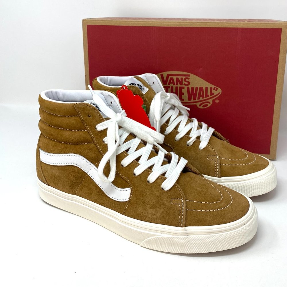 VANS Sk8-Hi Pig Suede Brown Women’s Sneakers - Picture 2 of 10